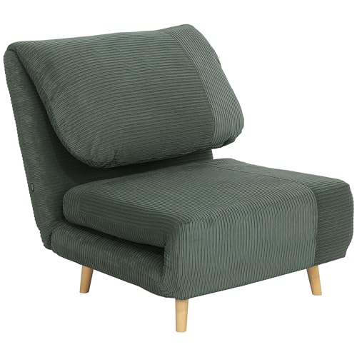 HOMCOM 2-in-1 Schlafsofa Schlafsessel Verstellbar Klappmatratze Gästebett im Cord-Optik, für Schlafzimmer, Wohnzimmer Grün 82 x 89 x 83 cm HOMCOM 2-in-1 Schlafsofa Schlafsessel Verstellbar Klappmatratze Gästebett im Cord-Optik, für Schlafzimmer, Wohnzimmer Grün 82 x 89 x 83 cm von HOMCOM