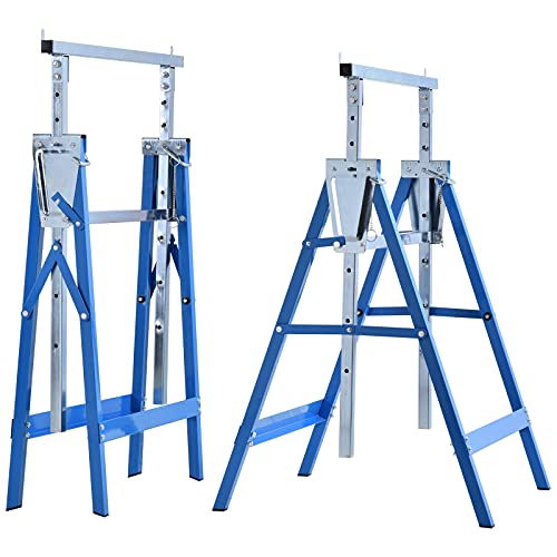 HOMCOM 2 x Gerüstbock Unterstellbock Klappbock höhenverstellbar bis 200kg Stahl Blau 68 x 58 x 80-130 cm HOMCOM 2 x Gerüstbock Unterstellbock Klappbock höhenverstellbar bis 200kg Stahl Blau 68 x 58 x 80-130 cm von HOMCOM
