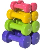HOMCOM 20 kg Hexagonale Kurzhantel Set, 8 Kurzhanteln 1 kg - 4 kg, beschichtet mit Polyurethan, für Zuhause, Fitnessstudio, aus Stahl, bunt   Aosom von HOMCOM