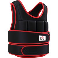 HOMCOM 20 kg Trainingsweste Gewichtsweste mit doppelten Gurten verstellbar Krafttraining Fitness Oxford Metall-Sand Schwarz+Rot 60 x 50 cm   Aosom von HOMCOM
