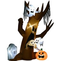 HOMCOM 240 cm Aufblasbarer Geisterbaum Halloween-Dekoration mit LED Beleuchtung von HOMCOM