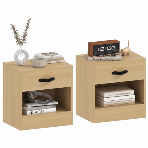 HOMCOM 2er Pack Nachttische Schlafzimmer Nachttische Schmale mit Schublade und offenem Fach für Wohnzimmer 39x28x41 cm Natur HOMCOM 2er Pack Nachttische Schlafzimmer Nachttische Schmale mit Schublade und offenem Fach für Wohnzimmer 39x28x41 cm Natur von HOMCOM