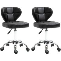 HOMCOM 2er-Set Arbeitshocker mit Rückenlehne Rollhocker aus Kunstleder Drehhocker mit Lehne Kosmetikhocker Rollhocker Bürohocker 72-87 cm HOMCOM 2er-Set Arbeitshocker mit Rückenlehne Rollhocker aus Kunstleder Drehhocker mit Lehne Kosmetikhocker Rollhocker Bürohocker 72-87 cm von HOMCOM