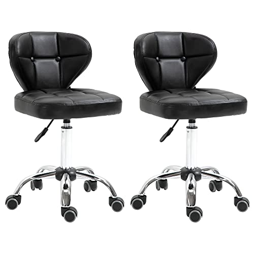 HOMCOM 2er-Set Arbeitshocker mit Rückenlehne Rollhocker aus Kunstleder Drehhocker mit Lehne Kosmetikhocker Rollhocker Bürohocker 72-87 cm höhenverstellbar Büro Dunkelgrau 45 x 47 x 72-87 cm HOMCOM 2er-Set Arbeitshocker mit Rückenlehne Rollhocker aus Kunstleder Drehhocker mit Lehne Kosmetikhocker Rollhocker Bürohocker 72-87 cm höhenverstellbar Büro Dunkelgrau 45 x 47 x 72-87 cm von HOMCOM