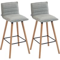 HOMCOM 2er-Set Barhocker, Barstühle, gepolsterte Sitzfläche 76,5H cm, Rückenlehne & Fußstütze, Buchenholzbeine, Leinenoptik-Stoff, Küchen- & Tresenhocker, Grau Aosom HOMCOM 2er-Set Barhocker, Barstühle, gepolsterte Sitzfläche 76,5H cm, Rückenlehne & Fußstütze, Buchenholzbeine, Leinenoptik-Stoff, Küchen- & Tresenhocker, Grau Aosom von HOMCOM