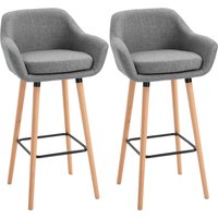 HOMCOM Barhocker Sitzhöhe 65 cm, moderner Barhocker, Barhocker 2er Set Poco, Grau  Aosom.de von HOMCOM