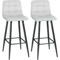 2er-Set Barhocker, Bistrohocker mit Fußstütze, Barstuhl, Samt-Bezug, Küchenstuhl, Tresenhocker-Set mit Stahlbeinen für Wohnzimmer, Esszimmer, von HOMCOM