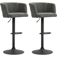 HOMCOM 2er-Set Barhocker, Bistrohocker mit Fußstütze, Drehbar Barstuhl, Höhenverstellbar Küchenhocker mit Leinenbezug, für Wohnzimmer, Esszimmer, Dunkelgrau   Aosom von HOMCOM