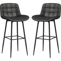 HOMCOM 2er-Set Barhocker, Bistrohocker mit Fußstütze, Drehbar Barstuhl, Küchenstuhl mit Rückenlehne für Wohnzimmer, Esszimmer, Dunkelgrau, 48,5 x 48 x 98 cm   Aosom von HOMCOM