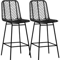 HOMCOM 2er-Set Barhocker, Bistrohocker mit Fußstütze, Stahlbeinen, Schwarz HOMCOM 2er-Set Barhocker, Bistrohocker mit Fußstütze, Stahlbeinen, Schwarz von HOMCOM