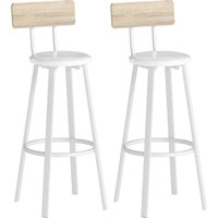HOMCOM 2er-Set Barhocker, Hohe Küchenhocker mit Rückenlehne und Fußstütze, PU-bezogen, Sitzhöhe 75,5 cm, Einfache Montage, Industrial-Stil, Natur und Weiß Aosom HOMCOM 2er-Set Barhocker, Hohe Küchenhocker mit Rückenlehne und Fußstütze, PU-bezogen, Sitzhöhe 75,5 cm, Einfache Montage, Industrial-Stil, Natur und Weiß Aosom von HOMCOM