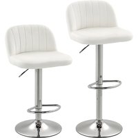 HOMCOM 2er-Set Barhocker, hohe Küchenhocker mit 360°-drehbarem Sitz, bis 81 cm Sitzhöhe, Rückenlehne und Fußstütze, samtbezogen, einfache Montage, moderner Stil, Creme Aosom HOMCOM 2er-Set Barhocker, hohe Küchenhocker mit 360°-drehbarem Sitz, bis 81 cm Sitzhöhe, Rückenlehne und Fußstütze, samtbezogen, einfache Montage, moderner Stil, Creme Aosom von HOMCOM