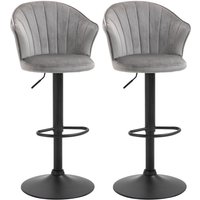 HOMCOM 2er-Set Barhocker drehbare Barstühle mit Lehne Samt Touch Bistrohocker höhenverstellbarer Tresenhocker armloser Schaumstoff Grau 54 x 56 x HOMCOM 2er-Set Barhocker drehbare Barstühle mit Lehne Samt Touch Bistrohocker höhenverstellbarer Tresenhocker armloser Schaumstoff Grau 54 x 56 x von HOMCOM