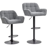 HOMCOM 2er-Set Barhocker Barstuhl Höhenverstellbar Küchenstühle 360° Drehstuhl Bistrohocker mit Fleece-Optik, Lehne und Fußstütze für Bartheke Küche Esszimmer Grau 57,5 x 52,5 x 93-114 cm Aosom HOMCOM 2er-Set Barhocker Barstuhl Höhenverstellbar Küchenstühle 360° Drehstuhl Bistrohocker mit Fleece-Optik, Lehne und Fußstütze für Bartheke Küche Esszimmer Grau 57,5 x 52,5 x 93-114 cm Aosom von HOMCOM