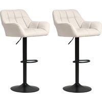 HOMCOM 2er-Set Barhocker Barstuhl Höhenverstellbar Küchenstühle 360° Drehstuhl Bistrohocker mit Lehne und Fußstütze für Bartheke Küche Esszimmer Kunstleder Creme 57,5 x 52,5 x 93-114 cm Aosom HOMCOM 2er-Set Barhocker Barstuhl Höhenverstellbar Küchenstühle 360° Drehstuhl Bistrohocker mit Lehne und Fußstütze für Bartheke Küche Esszimmer Kunstleder Creme 57,5 x 52,5 x 93-114 cm Aosom von HOMCOM