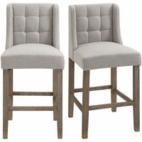 HOMCOM 2er-Set Barhocker moderne Küchenstühle Bistrohocker Barstühle für Küche mit Rückenlehne Tresenhocker Leinen-Touch Gummiholz Beige 47 x 50 x HOMCOM 2er-Set Barhocker moderne Küchenstühle Bistrohocker Barstühle für Küche mit Rückenlehne Tresenhocker Leinen-Touch Gummiholz Beige 47 x 50 x von HOMCOM