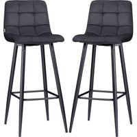 HOMCOM 2er-Set Barhocker Bistrohocker mit Fußstütze Samt-Bezug Küchenstuhl Tresenhocker-Set Stahlbeine Schwarz 42x47x105cm für Wohnzimmer Esszimmer Aosom.de HOMCOM 2er-Set Barhocker Bistrohocker mit Fußstütze Samt-Bezug Küchenstuhl Tresenhocker-Set Stahlbeine Schwarz 42x47x105cm für Wohnzimmer Esszimmer Aosom.de von HOMCOM