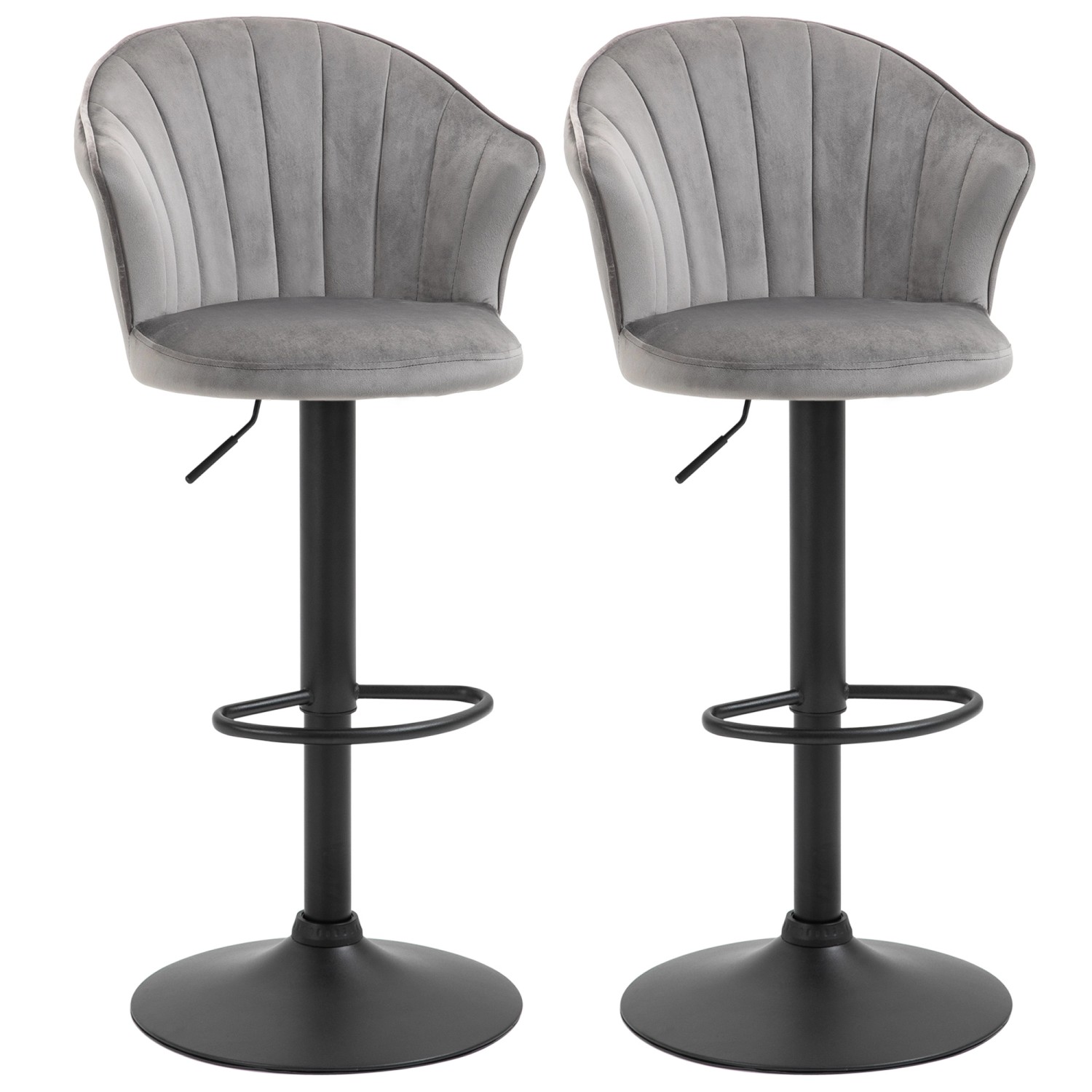 HOMCOM 2er-Set Barhocker Drehbare Barstühle mit Lehne HOMCOM 2er-Set Barhocker Drehbare Barstühle mit Lehne von HOMCOM