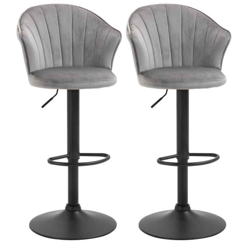 HOMCOM 2er-Set Barhocker Drehbare Barstühle mit Lehne von HOMCOM
