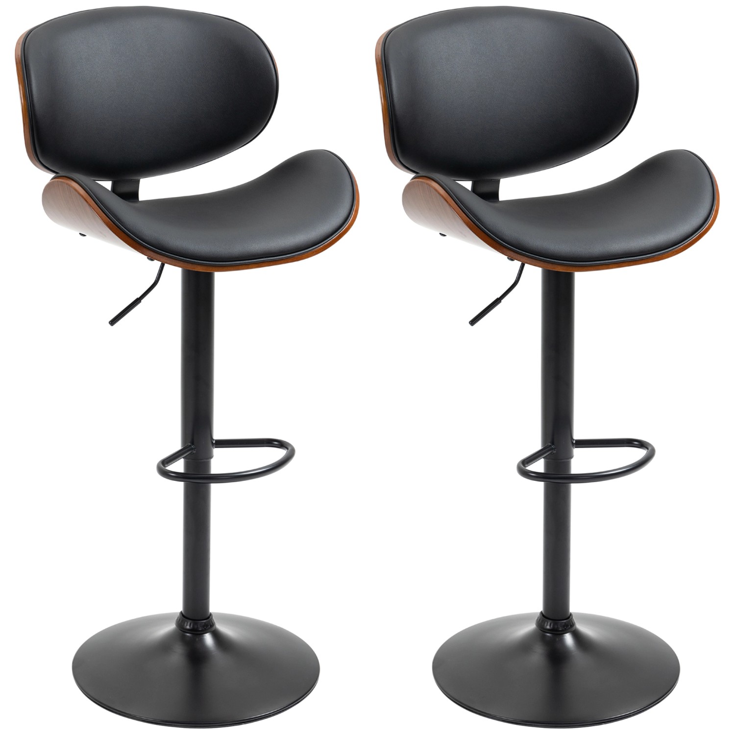 HOMCOM 2er-Set Barhocker Höhenverstellbar mit Fußstützen Schwarz 53 x 52 x 92-112cm HOMCOM 2er-Set Barhocker Höhenverstellbar mit Fußstützen Schwarz 53 x 52 x 92-112cm von HOMCOM