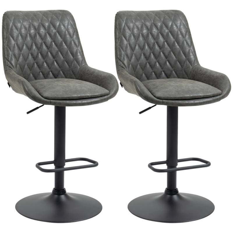 HOMCOM 2er-Set Barhocker Küchenhocker mit Rückenlehne von HOMCOM