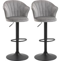 HOMCOM 2er-Set Barhocker drehbare Barstühle mit Lehne höhenverstellbar Samt Touch grau, armlos, 51,5x57,5x93-114,5cm für Küche & Bar Aosom.de HOMCOM 2er-Set Barhocker drehbare Barstühle mit Lehne höhenverstellbar Samt Touch grau, armlos, 51,5x57,5x93-114,5cm für Küche & Bar Aosom.de von HOMCOM