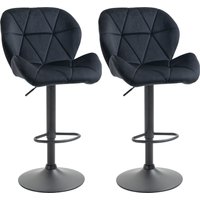 HOMCOM 2er-Set Barhocker drehbar, Barhocker mit Lehne höhenverstellbar, Barhocker mit Rückenlehne, Schwarz   Aosom.de von HOMCOM