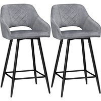 2er-Set Barhocker Barstühle Bistrohocker mit Fußstütze Samtoptik Küchenstuhl Thekenhocker Sitzbezug für Küche Wohnzimmer Esszimmer Stahl Grau 50 x 56 2er-Set Barhocker Barstühle Bistrohocker mit Fußstütze Samtoptik Küchenstuhl Thekenhocker Sitzbezug für Küche Wohnzimmer Esszimmer Stahl Grau 50 x 56 von HOMCOM
