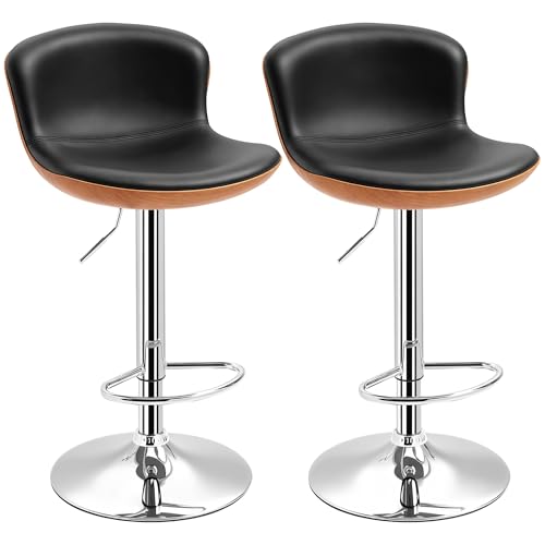 HOMCOM 2er-Set Barhocker mit Fußstütze, Barstuhl mit Rückenlehne, Bistrohocker, Esszimmerstuhl höhenverstellbar drehbar, Kunstleder, Schwarz, 46 x 53,5 x 85-106 cm HOMCOM 2er-Set Barhocker mit Fußstütze, Barstuhl mit Rückenlehne, Bistrohocker, Esszimmerstuhl höhenverstellbar drehbar, Kunstleder, Schwarz, 46 x 53,5 x 85-106 cm von HOMCOM