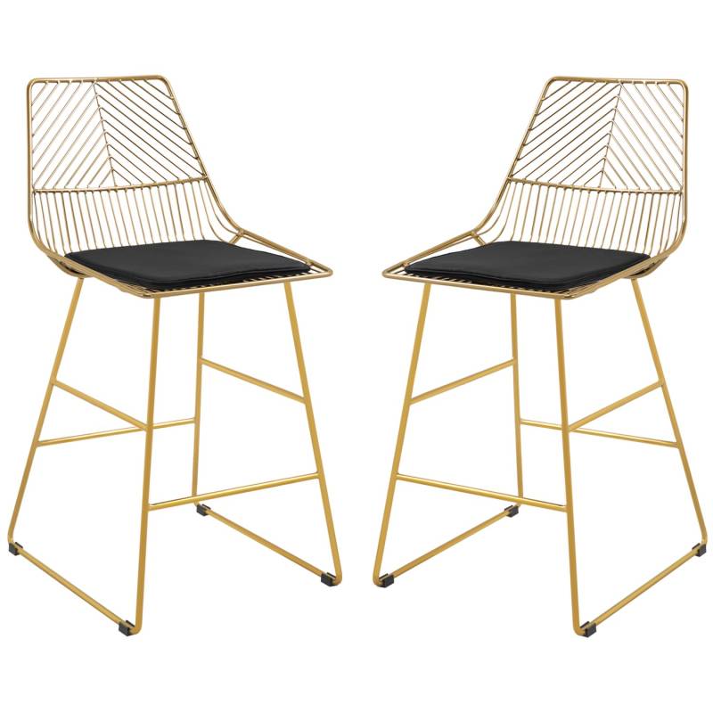 HOMCOM 2er-Set Barhocker mit Fußstütze von HOMCOM