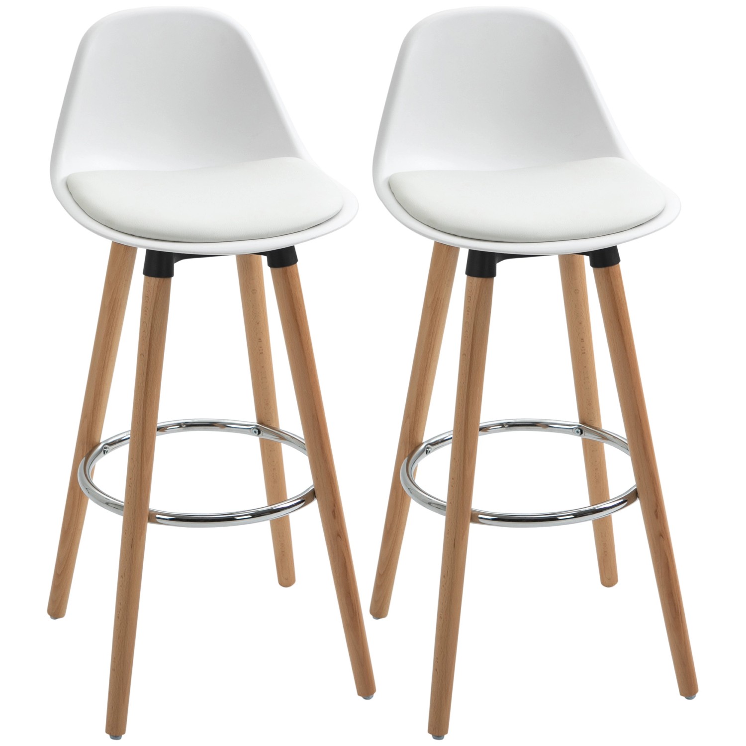 HOMCOM 2er-Set Barhocker mit Fußstützen Kunstleder Weiß 38,5 x 42,5 x 91 cm HOMCOM 2er-Set Barhocker mit Fußstützen Kunstleder Weiß 38,5 x 42,5 x 91 cm von HOMCOM