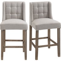 HOMCOM 2er-Set Barhocker mit lehne Barstühle mit Knopfheftung, Massivholz, inkl. Fußstütze, 47 cm x 50 cm x 101 cm, Grau + Natur Aosom.de HOMCOM 2er-Set Barhocker mit lehne Barstühle mit Knopfheftung, Massivholz, inkl. Fußstütze, 47 cm x 50 cm x 101 cm, Grau + Natur Aosom.de von HOMCOM