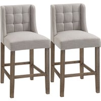 2er-Set Barhocker moderne Küchenstühle Leinen-Touch Gummiholz Beige 47 x 50 x 101 cm 2er-Set Barhocker moderne Küchenstühle Leinen-Touch Gummiholz Beige 47 x 50 x 101 cm von HOMCOM