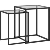 HOMCOM 2er Set Beistelltisch stapelbarer Nachttisch Couchtisch mit Beinen aus Stahl, modern Wohnzimmertisch Sofatisch Kaffeetisch für Wohnzimmer Schlafzimmer Schwarz Aosom HOMCOM 2er Set Beistelltisch stapelbarer Nachttisch Couchtisch mit Beinen aus Stahl, modern Wohnzimmertisch Sofatisch Kaffeetisch für Wohnzimmer Schlafzimmer Schwarz Aosom von HOMCOM