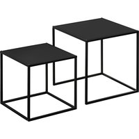 HOMCOM Couchtisch-Set  2er-Set Beistelltische im modernen Design, Stahlgestell, bis 10 kg, Schwarz, 120x59x45cm  Aosom.de von HOMCOM