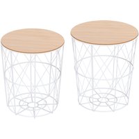 HOMCOM 2er-Set Couchtisch Natur Weiß Beistelltisch 2-teilig MDF Metall für Wohnzimmer Schlafzimmer Ø40 x H45 cm Aosom.de HOMCOM 2er-Set Couchtisch Natur Weiß Beistelltisch 2-teilig MDF Metall für Wohnzimmer Schlafzimmer Ø40 x H45 cm Aosom.de von HOMCOM