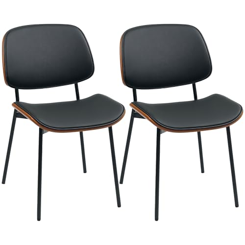 HOMCOM 2er-Set Esszimmerstühle, Küchenstühle, klassischer Retro-Stil, gebogener Holzrahmen, für Wohnzimmer, Schlafzimmer, Küche, schwarz HOMCOM 2er-Set Esszimmerstühle, Küchenstühle, klassischer Retro-Stil, gebogener Holzrahmen, für Wohnzimmer, Schlafzimmer, Küche, schwarz von HOMCOM