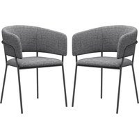 HOMCOM 2er Set Esszimmerstühle Küchenstühle mit Stahlbeinen, gepolsterter Sitzfläche, für Esszimmer, Wohnzimmer, Küche, Maße 57L x 53B x 73H cm Grau Aosom HOMCOM 2er Set Esszimmerstühle Küchenstühle mit Stahlbeinen, gepolsterter Sitzfläche, für Esszimmer, Wohnzimmer, Küche, Maße 57L x 53B x 73H cm Grau Aosom von HOMCOM