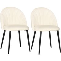 HOMCOM 2er-Set Esszimmerstühle Komfortable Polsterstühle mit Rückenlehne in Samtoptik und Stahlbeinen, Creme für Küche & Essbereich Aosom.de HOMCOM 2er-Set Esszimmerstühle Komfortable Polsterstühle mit Rückenlehne in Samtoptik und Stahlbeinen, Creme für Küche & Essbereich Aosom.de von HOMCOM