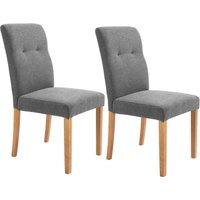 2er-Set Esszimmerstühle Polsterstuhl Küchenstuhl mit Rückenlehne Grau von HOMCOM