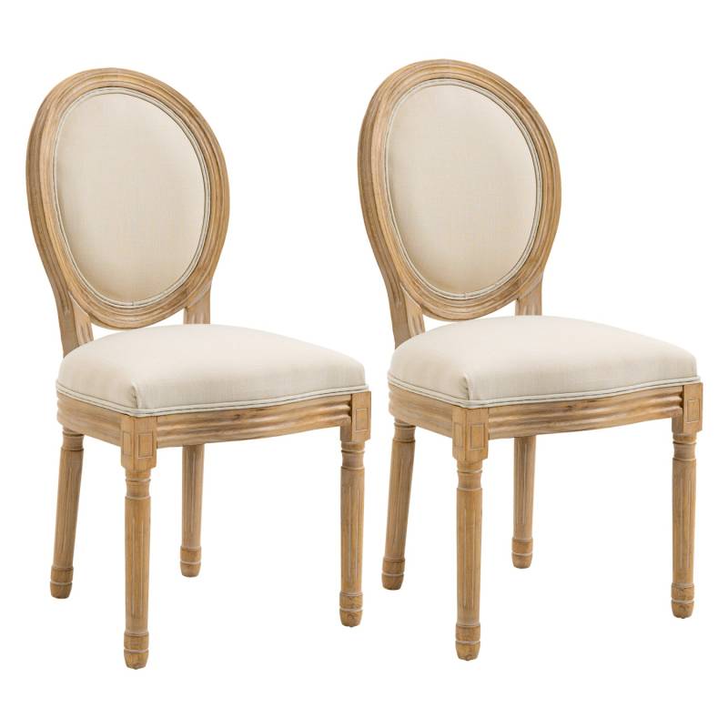 HOMCOM 2er Set Esszimmerstühle mit Rückenlehne 49B x 56T x 96H cm von HOMCOM