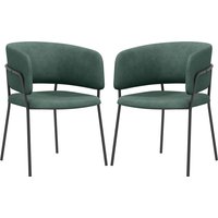 HOMCOM 2er-Set Esszimmerstühle mit Stuhlbeinen aus Stahl, gepolsterten Sitzflächen aus samtigem Stoff, für Esszimmer, Wohnzimmer, Küche, Maße: 57L x 53B x 73H cm, Grün Aosom HOMCOM 2er-Set Esszimmerstühle mit Stuhlbeinen aus Stahl, gepolsterten Sitzflächen aus samtigem Stoff, für Esszimmer, Wohnzimmer, Küche, Maße: 57L x 53B x 73H cm, Grün Aosom von HOMCOM