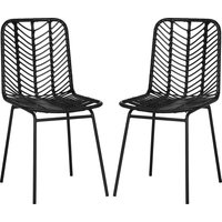 HOMCOM Esszimmerstuhl 2er-Set Küchenstühle mit Rückenlehne in Rattanoptik, stabiler Stahl, Schwarz, 44x58x85cm für modernes Wohnen Aosom.de HOMCOM Esszimmerstuhl 2er-Set Küchenstühle mit Rückenlehne in Rattanoptik, stabiler Stahl, Schwarz, 44x58x85cm für modernes Wohnen Aosom.de von HOMCOM