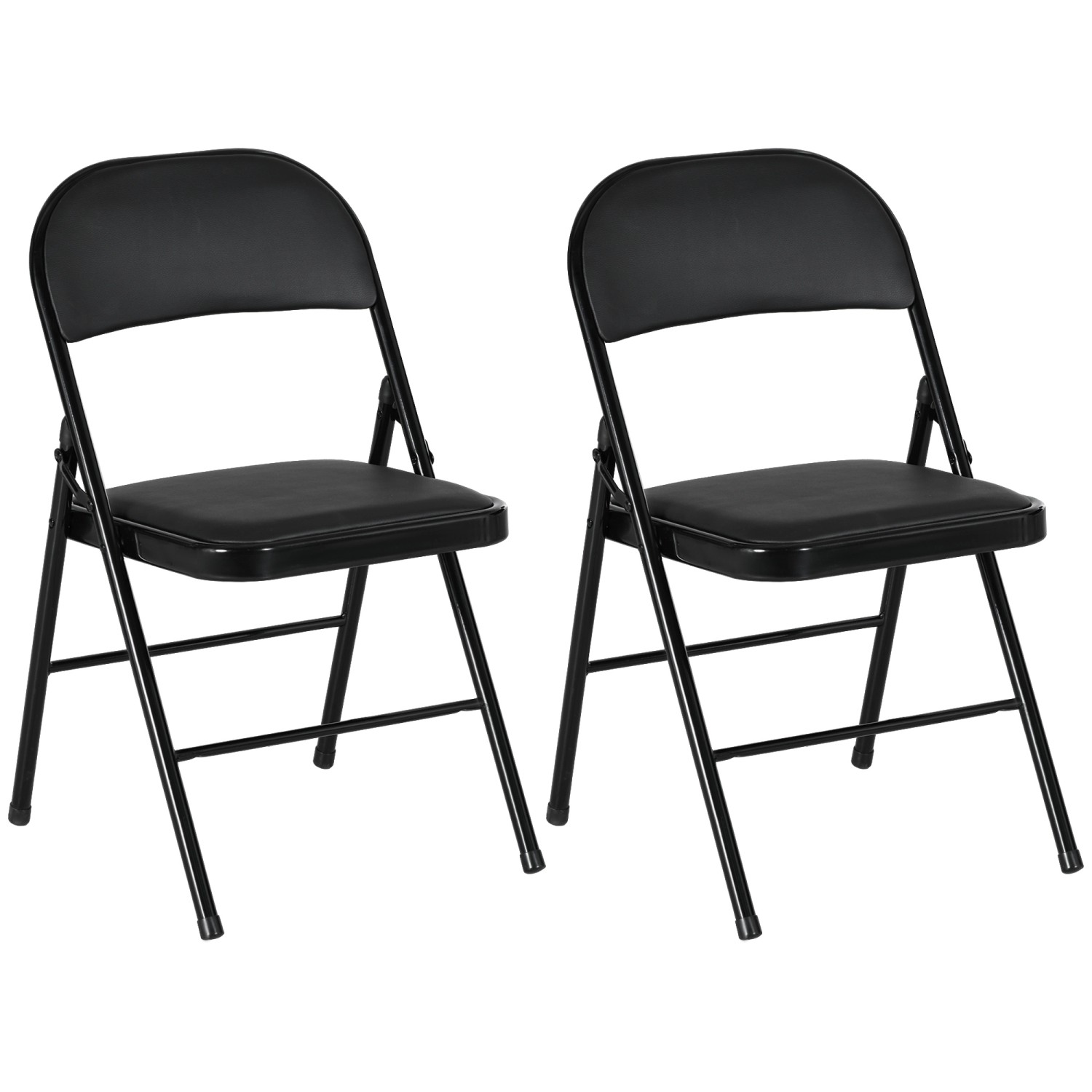 HOMCOM 2er-Set Klappstühle Tragbar mit Kissen Stahlbeine Kunstleder HOMCOM 2er-Set Klappstühle Tragbar mit Kissen Stahlbeine Kunstleder von HOMCOM