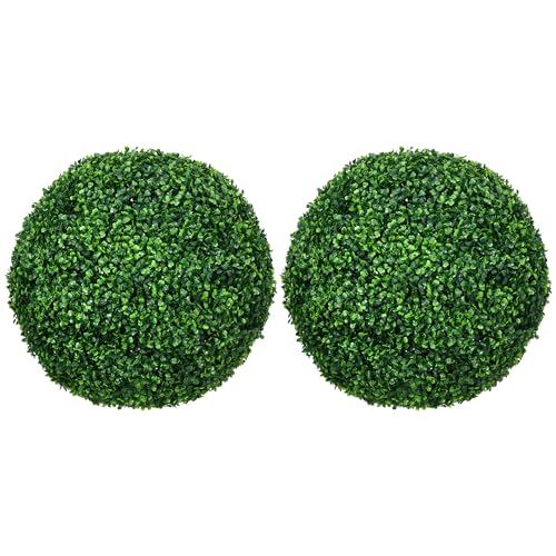 HOMCOM 2er-Set Künstliche Buchsbaumkugel groß Ø50 cm, Kunstpflanze UV-beständig, Plastik Künstliche Pflanzen im Topf, Fake Plant wie echt für Wohnzimmer Schlafzimmer Büro Garten Deko Geschenk HOMCOM 2er-Set Künstliche Buchsbaumkugel groß Ø50 cm, Kunstpflanze UV-beständig, Plastik Künstliche Pflanzen im Topf, Fake Plant wie echt für Wohnzimmer Schlafzimmer Büro Garten Deko Geschenk von HOMCOM