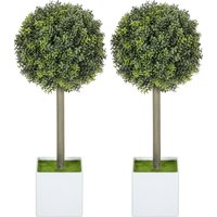 HOMCOM 2er Set Künstliche Buchsbaumkugeln 45cm Kunstpflanze, Plastik Künstliche Pflanzen im Topf, Fake Plant wie echt für Wohnzimmer Schlafzimmer Büro Garten Moderne Dekoration Geschenk Aosom HOMCOM 2er Set Künstliche Buchsbaumkugeln 45cm Kunstpflanze, Plastik Künstliche Pflanzen im Topf, Fake Plant wie echt für Wohnzimmer Schlafzimmer Büro Garten Moderne Dekoration Geschenk Aosom von HOMCOM