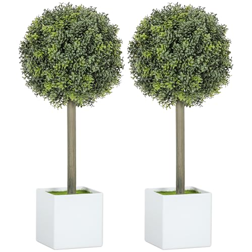 HOMCOM 2er Set Künstliche Buchsbaumkugeln 45cm Kunstpflanze, Plastik Künstliche Pflanzen im Topf, UV-beständig Fake Plant wie echt für Wohnzimmer Schlafzimmer Büro Garten Moderne Dekoration Geschenk HOMCOM 2er Set Künstliche Buchsbaumkugeln 45cm Kunstpflanze, Plastik Künstliche Pflanzen im Topf, UV-beständig Fake Plant wie echt für Wohnzimmer Schlafzimmer Büro Garten Moderne Dekoration Geschenk von HOMCOM