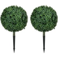 HOMCOM 2er-Set Künstlicher Buchsbaum groß 70 cm Kunstpflanze mit UV-Schutz, künstliche Pflanzen wie echt mit Bodenpfählen für Wohnzimmer Schlafzimmer Büro Garten moderne Dekoration Aosom HOMCOM 2er-Set Künstlicher Buchsbaum groß 70 cm Kunstpflanze mit UV-Schutz, künstliche Pflanzen wie echt mit Bodenpfählen für Wohnzimmer Schlafzimmer Büro Garten moderne Dekoration Aosom von HOMCOM