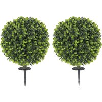 HOMCOM 2er-Set Künstlicher Buchsbaumkugeln 40 cm Kunstpflanze mit Erdspieß, künstliche Pflanzen Plastik wie echt Deko für Wohnzimmer Schlafzimmer Büro Garten Aosom HOMCOM 2er-Set Künstlicher Buchsbaumkugeln 40 cm Kunstpflanze mit Erdspieß, künstliche Pflanzen Plastik wie echt Deko für Wohnzimmer Schlafzimmer Büro Garten Aosom von HOMCOM