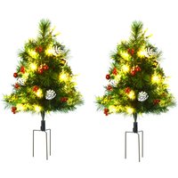 HOMCOM 2er Set Mini Weihnachtsbäume künstlich mit Tannenzapfen rote Beeren Kugeln und warmweißen LED Lichtern Ø33 x 75 cm für festliche Dekoration Aosom.de HOMCOM 2er Set Mini Weihnachtsbäume künstlich mit Tannenzapfen rote Beeren Kugeln und warmweißen LED Lichtern Ø33 x 75 cm für festliche Dekoration Aosom.de von HOMCOM